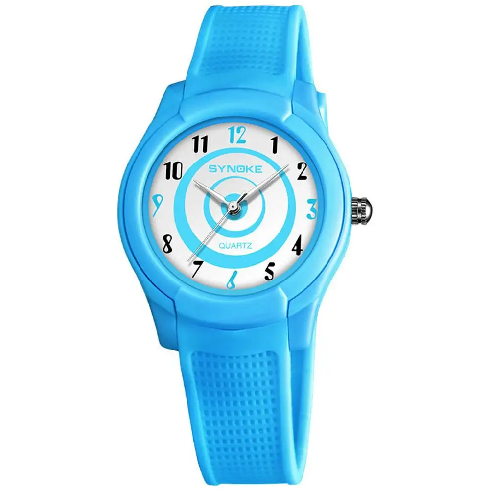 

Kids Boys Girls Waterproof Round Dial Solid Color Quartz Analog Wrist Watch