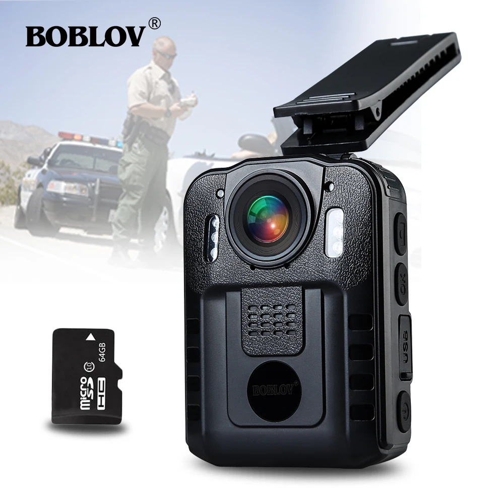 BOBLOV Camara Policial WN9 HD 1296P 32 Гб корпус камеры 2 дюймов Экран безопасности полиции Камера