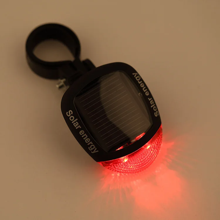 Clearance 2 LED 3 Modes Bright Solar Energy Power Bike Mountain Bicycle Red LED Tail Rear Light Outdoor Sports Cycling Lamp MBI-21 3