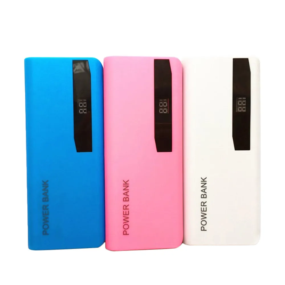 

Hot Selling 3 colors Portable Mobile Power Bank 5pcs 18650 External Backup Battery Charger With Key Chain For Cell Phone AU24b