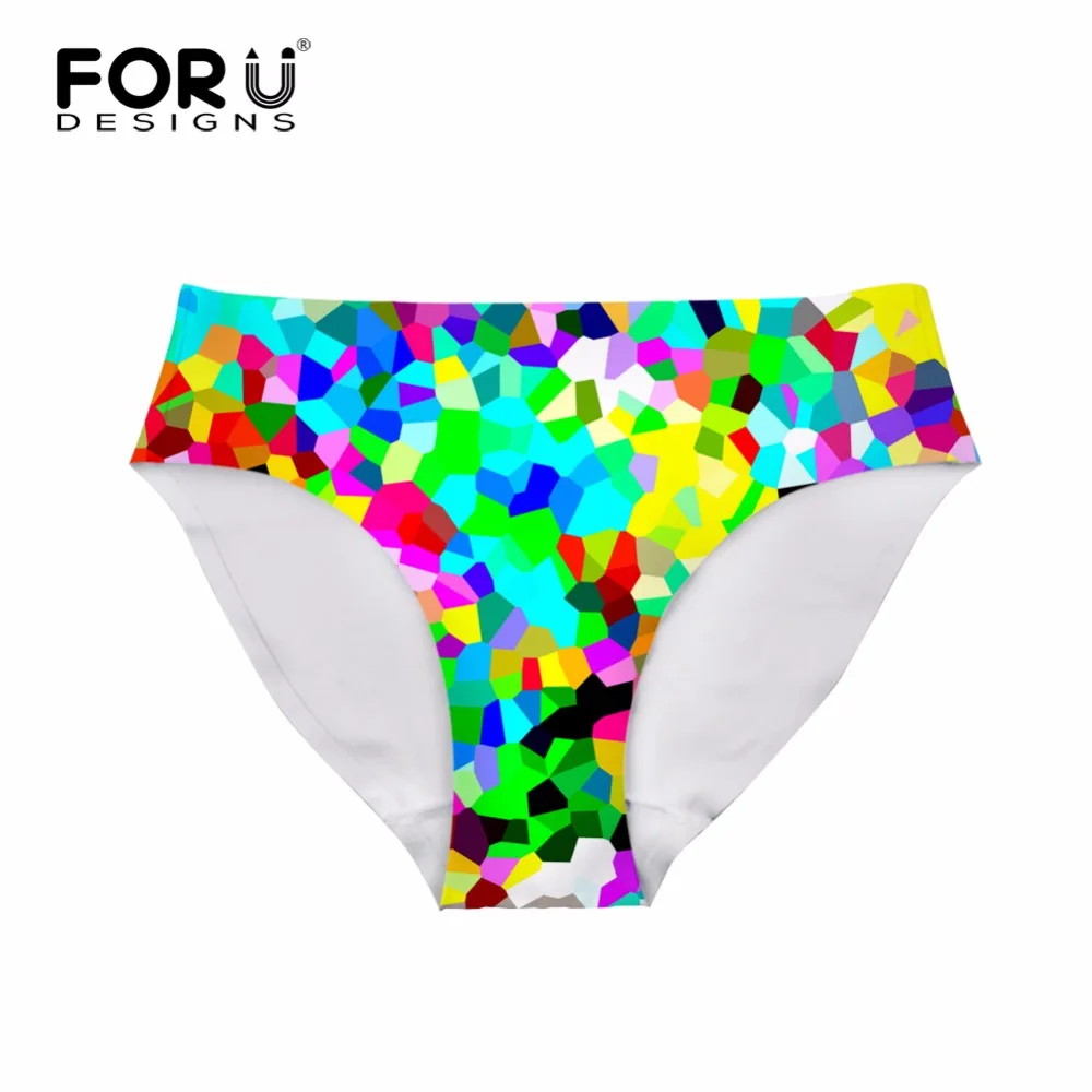 FORUDESIGNS нижнее белье женские бесшовные трусики с 3D блестками и принтом