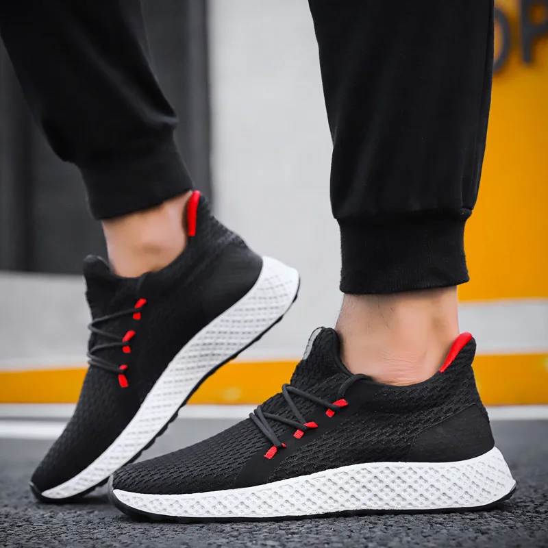 

Men Casual Sports Shoes Male High Quality Rubber Knitted Sneakers Adult Male Trainers Tennagers Boys Training Outdoor Gym
