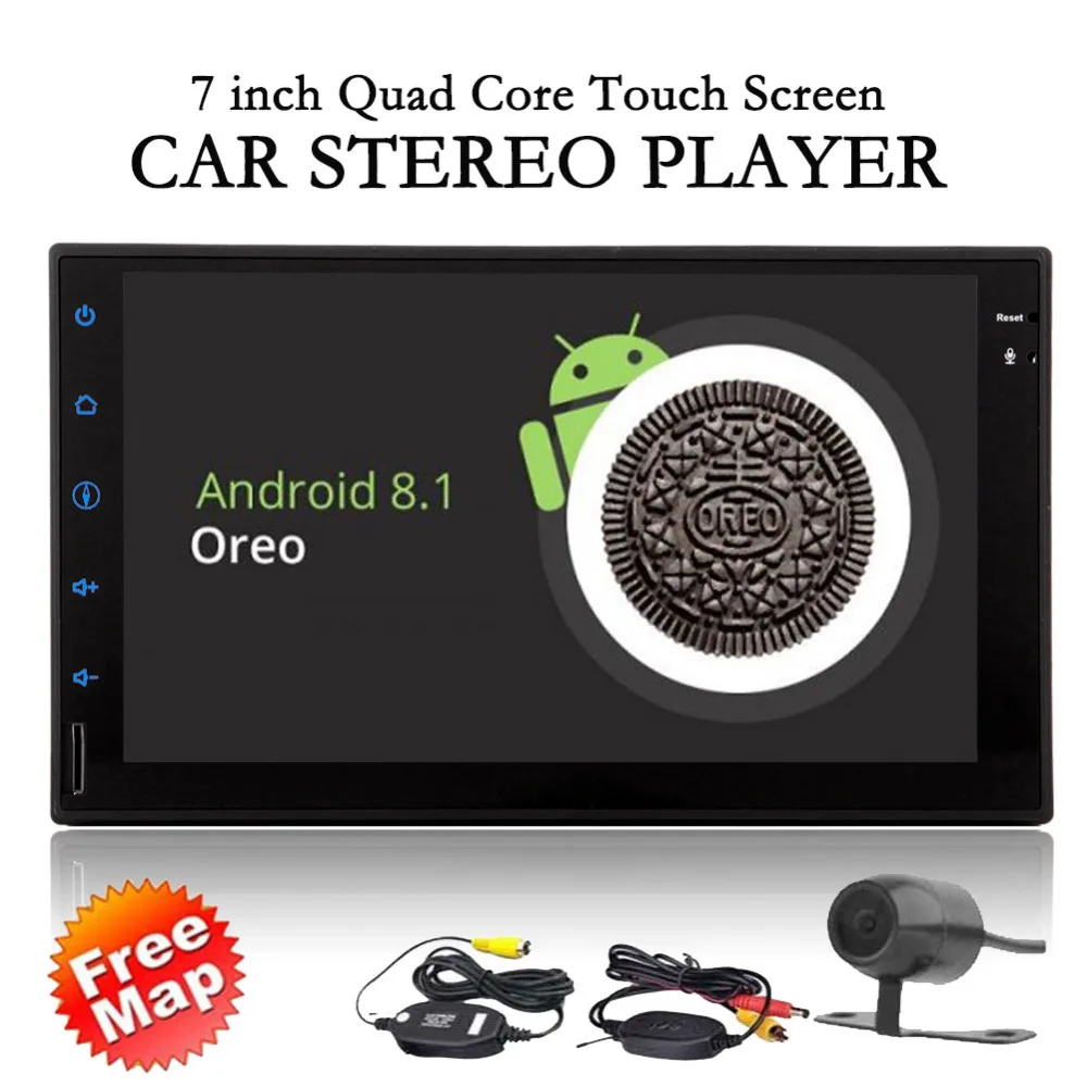Best 7 inch Touch Screen Screen Mirror WiFi 3G 4G OBD2 1080P USB TF SWC AM FM RDS EQ with Android 8.1 Oreo System Car Stereo for 2din