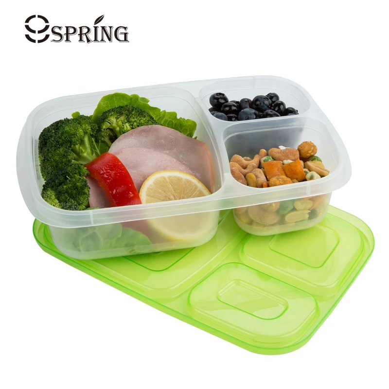 

2Pcs Plastic Bento Box Kids Lunch Box Portable Food Container School Lunchbox Kitchen Storage Box with Compartments Tableware