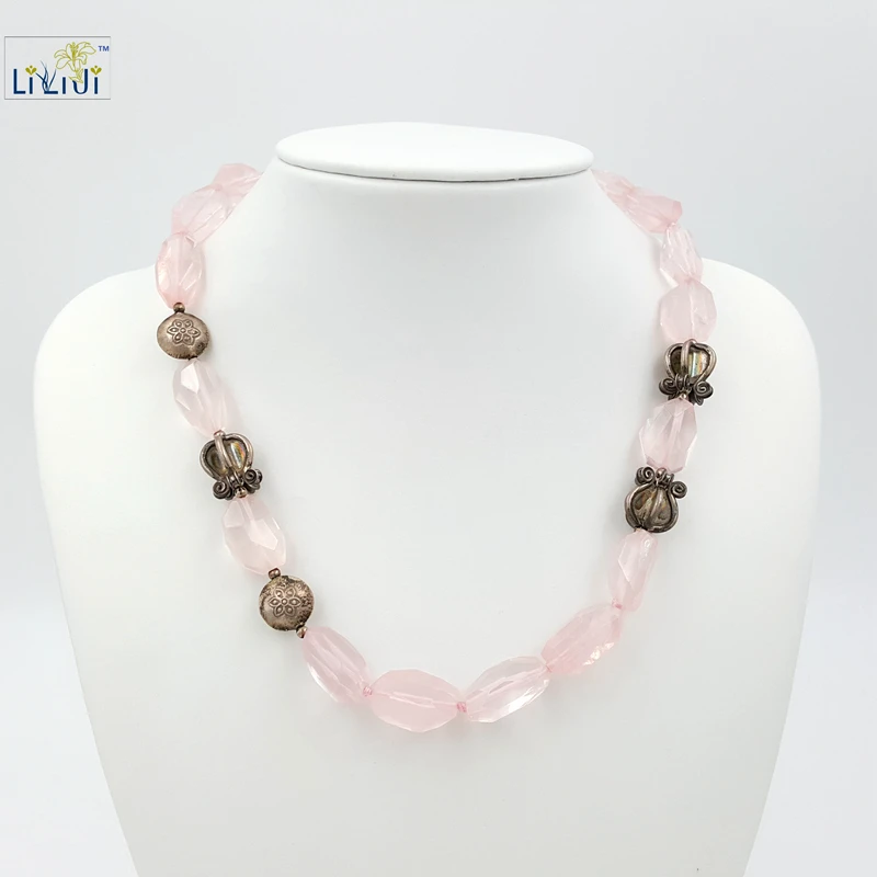 

Lii Ji Rose Quartz 925 Sterling silver Necklace Approx 48cm