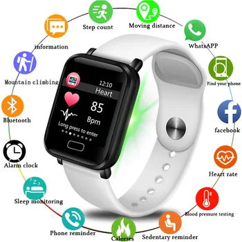 

LIGE Women Watch Ladies Sport pedometer smart bracelet heart rate monitor Fitness Tracker LED screen color ladies Wrist Watches