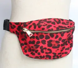 Роскошные поясная сумка, мешок сумка красный Леопардовый принт поясная сумка женская искусственная кожа женская сумка для телефона