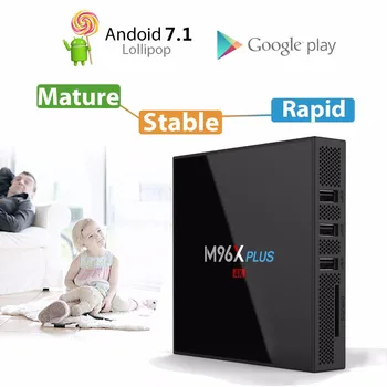

VHXSIN M96X PLUS Amlogic S912 Octa Core Android 7.1 TV Box 2GB RAM 16GB ROM II