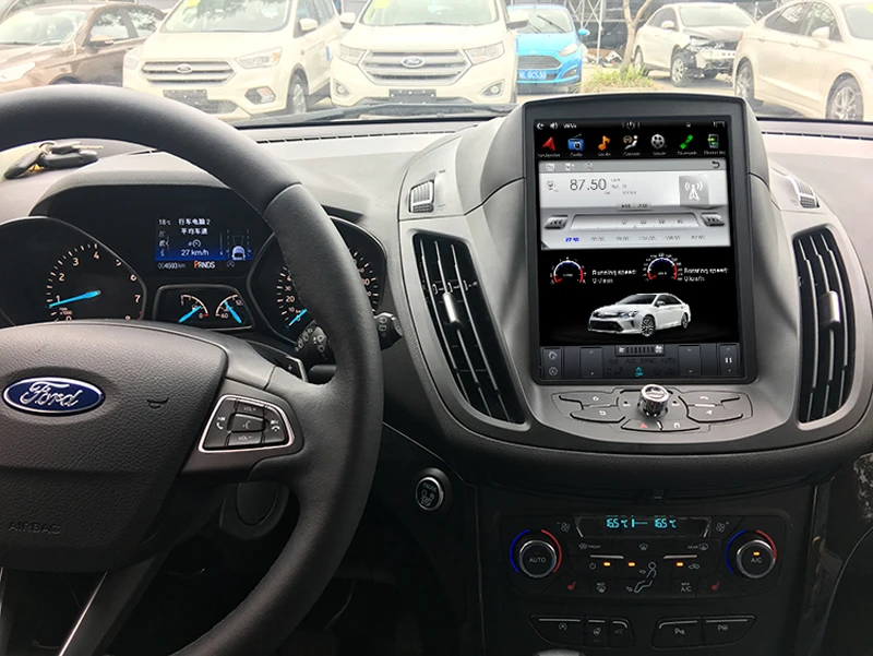 Cheap 10.4" Tesla Android  Fit FORD KUGA / Escape/c-max  2013 2014 2015 Second generation Car DVD Player Navigation GPS Radio 2