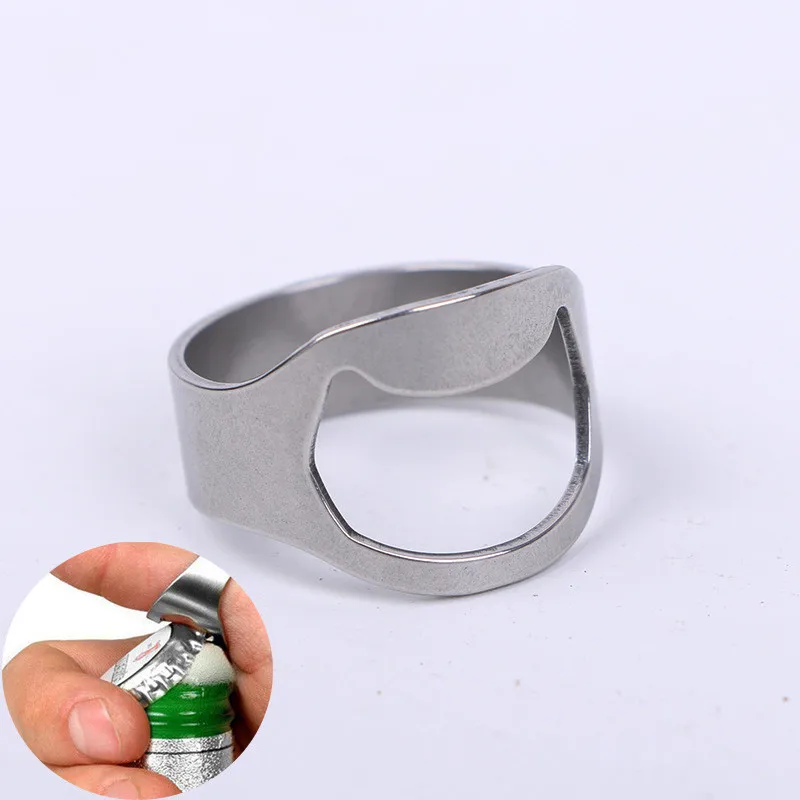 

1 Pcs Stainless Steel Metal Finger Ring Beer Wine Bottle Opener Tool Multi Tool