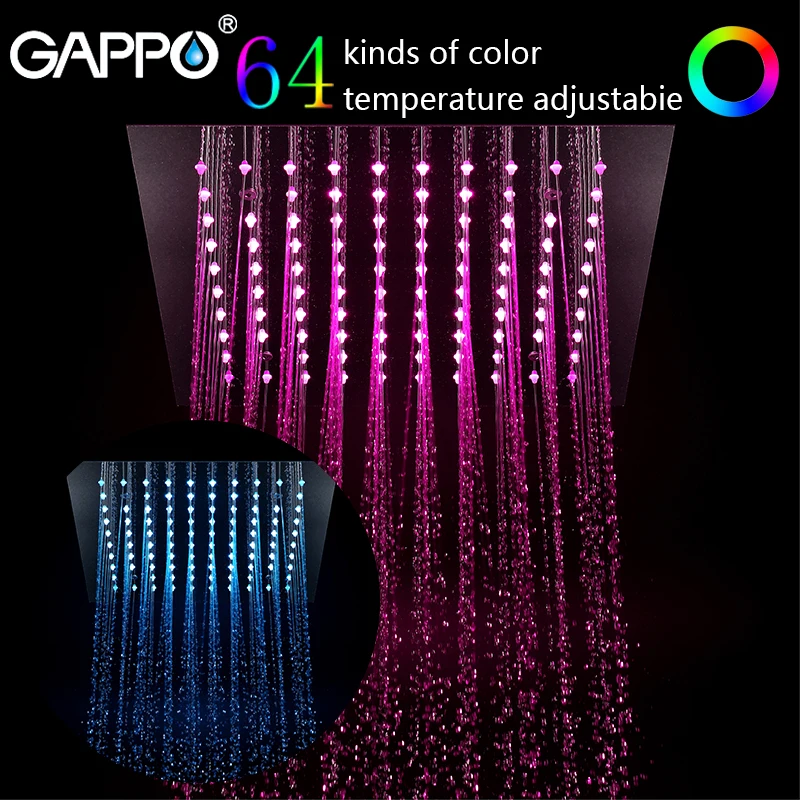 

GAPPO shower faucet wall mounted waterfall faucets shower mixer taps bath faucet mixer Rainfall taps bath LED Sensor Faucets