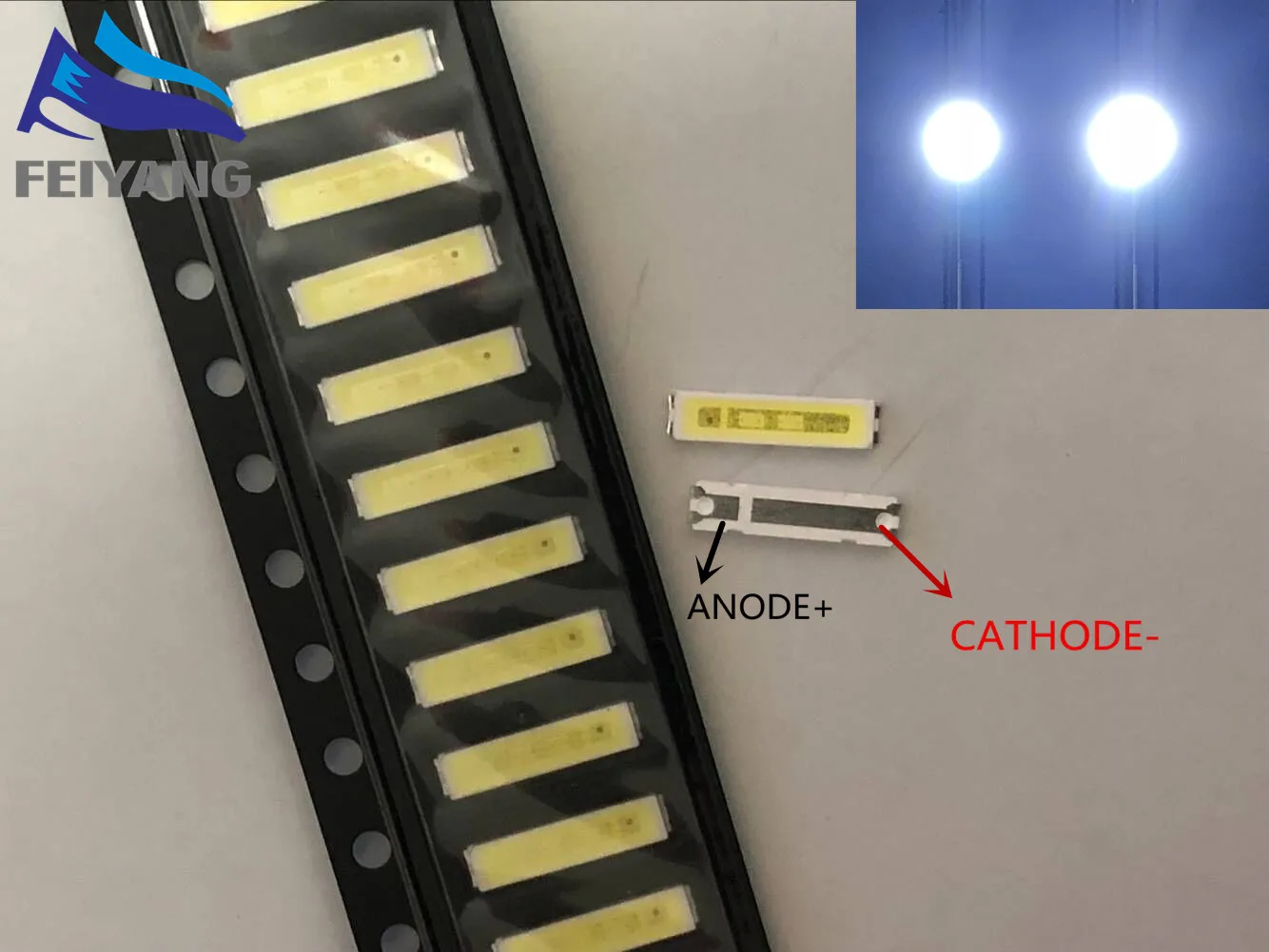 50PCS FOR SEOUL SMD 8520 LED Backlight 1W 6V Cool white 95-100LM TV Application CHIP-2 | Электронные компоненты и