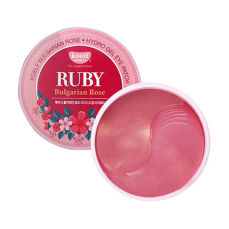 Korea Cosmetic KOELF Ruby & Bulgarian Rose Hydro Gel Eye Mask Patch 60pcs Moisturizes Twinkling Skin Eye Mask PETITFEE Sub-brand Korea Cosmetic KOELF Ruby & Bulgarian Rose Hydro Gel Eye Mask Patch 60pcs Moisturizes Twinkling Skin Eye Mask PETITFEE Sub-brand