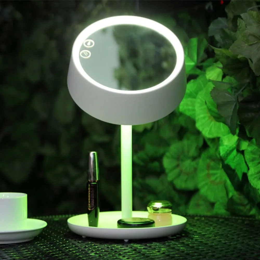 

LED Makeup Mirror Lamps Light Adjustable 180 Reversal USB Rechargeable Bedroom Night Lamp Phone Bracket Unique Gift