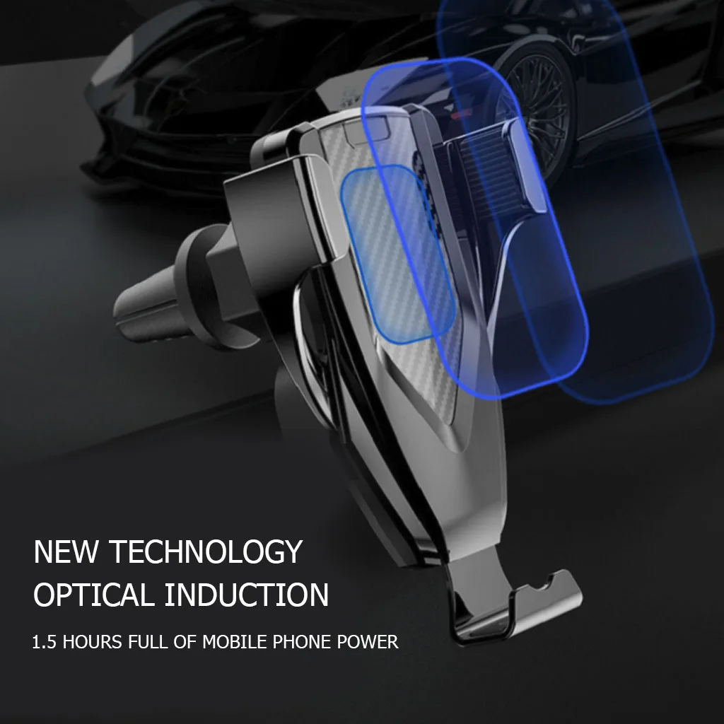 Car Qi Fast Wireless Charger Air Vent Car Holder Stand for iPhone XR XS Max X 8 10W Fast C MAR