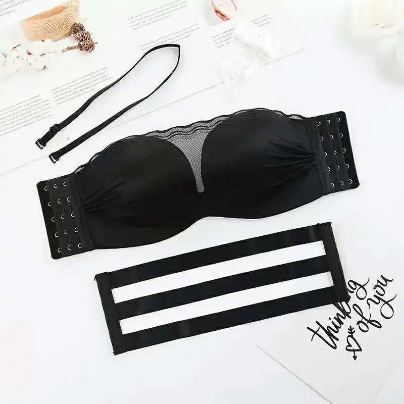 

Halter Neck Clear Back Bra One-Piece Seamless Lingerie Push Up Brassiere Invisible Transparent Women Underwear Set