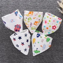 AmyaBaby כותנה משולש בייבי ליקוק בנדנה ביב עבור תינוקות רוק צעיף קריקטורה מטליות גיהוק יילוד Babador תינוק האכלת מגבת