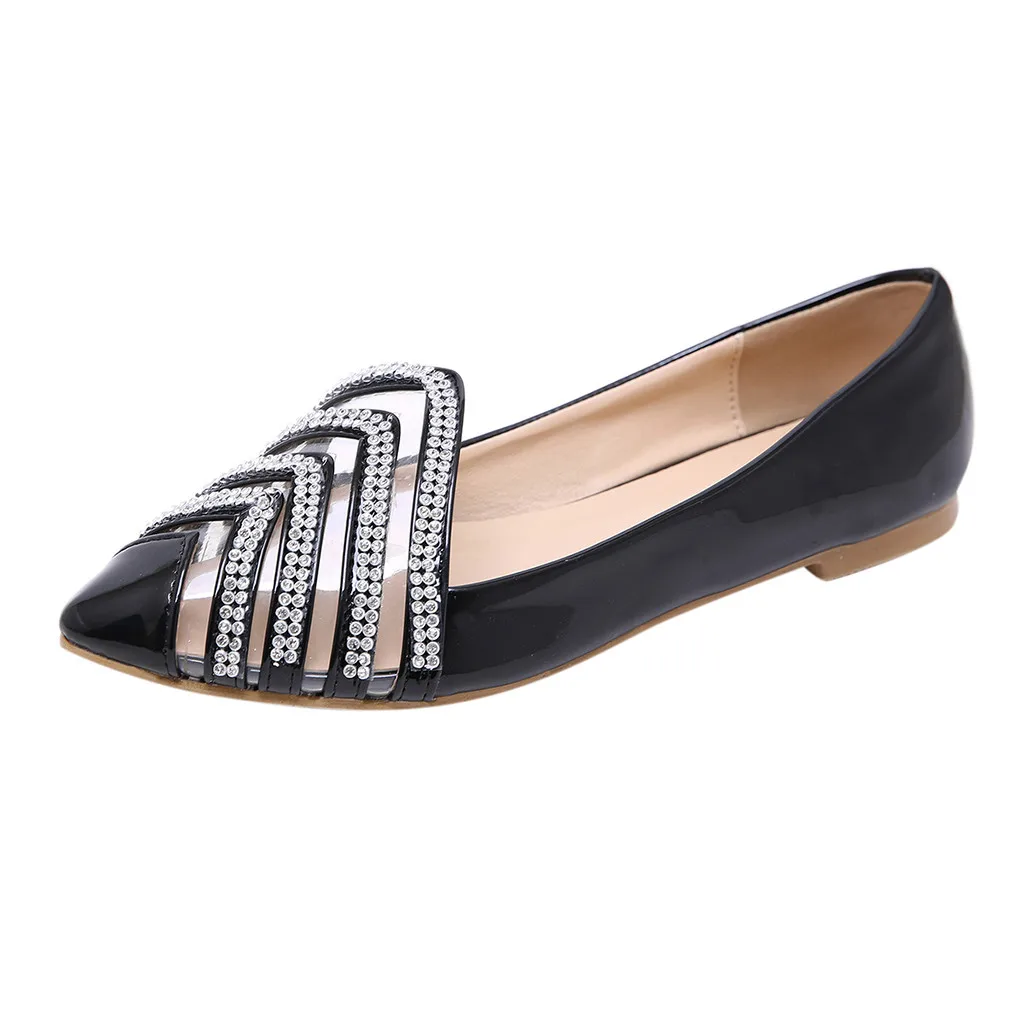 

New Casual Outdoor Toe Flat High Quality Women's Comfortable Single Shoes Casual Flat Shoes Patent Leather Pointed Shoes