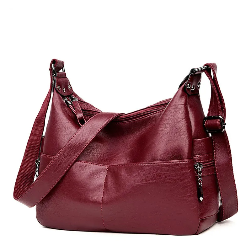 

2019 Women Leather Handbas High Quality Ladies Hand Bag Female Soft Leather Shoulder Bag Sac A Main Vintage Messenger Bags Girls