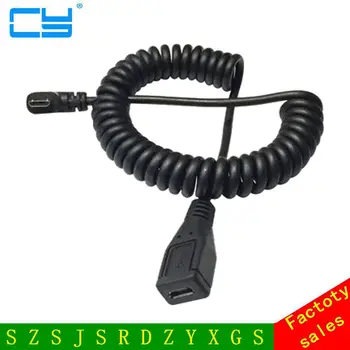 

Micro USB Left elbow Telescopic spring Extension Cable Micro USB Male to Female Data Cable