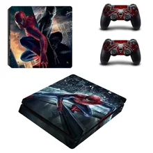 «Человек-паук»; наклейка PS4 тонкая кожа для Playstation 4 Slim консоли PS4 тонкий наклейки для тела+ 2 шт. контроллер защитный скины