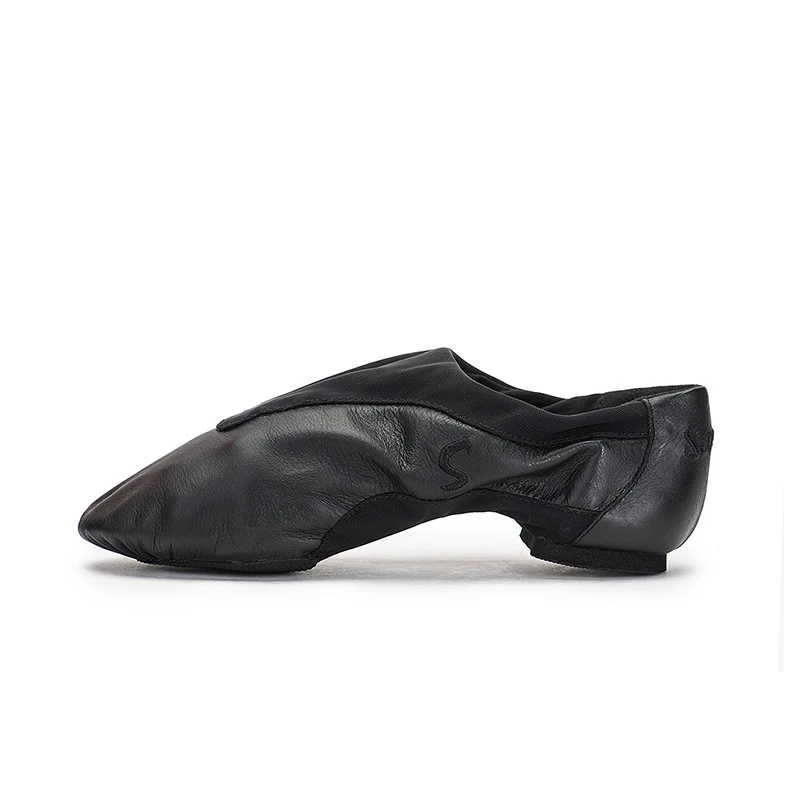 Sansha/Женская джазовая обувь без шнуровки из свиной кожи с сеткой; Неопреновая супинальная обувь для мужчин и девочек; Современная танцевальная обувь для джаза; JS811LPI - Цвет: Black