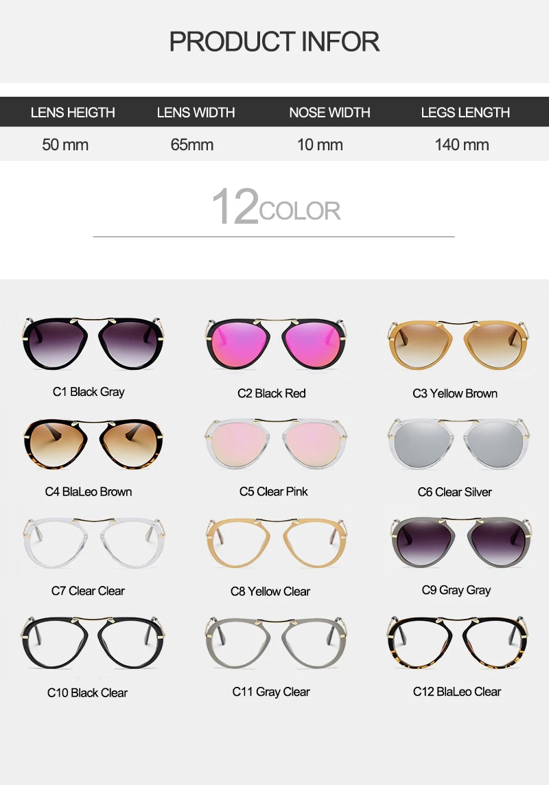 2018 New Goggle Fashion Clear Sunglasses (37)