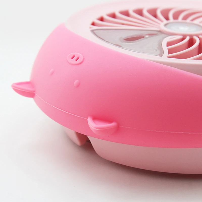 Humidifier Mini Fan Spray water USB Rechargeable Battery fan Water Mist Fan Round Cartoon Cat Office Home Round Cooling Fan   (8)