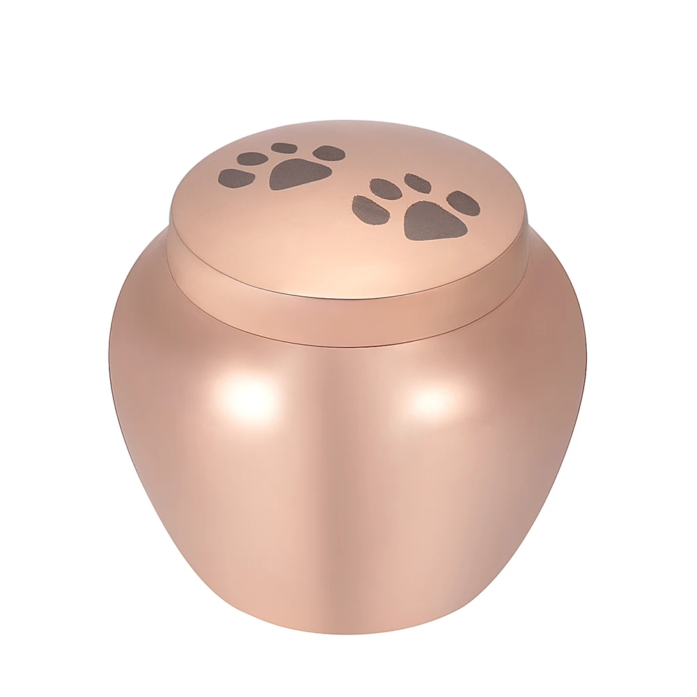 Engraving Rose Cremation Urns For Pet Ashes Ashes Holder Dog/cat Paw Print Memorial Keepsake