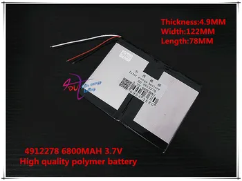 

4912278 3.7V 6800mAH 5080120 Polymer lithium ion / Li-ion battery for tablet pc cell phone POWER BANK MIUI