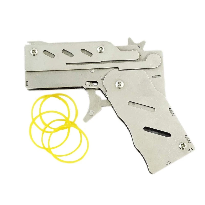 ヒルクラシック折りたたみ 6 バーストステンレス鋼ゴムバンド銃半自動ポータブルおもちゃ ダーツ Aliexpress