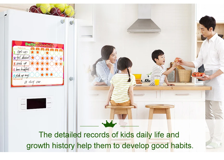 Dry Erase Magnet Weekly Planner Creative To-Do List Kids Schedule Magnetic Reward Chart 40 X 30 Cm_06