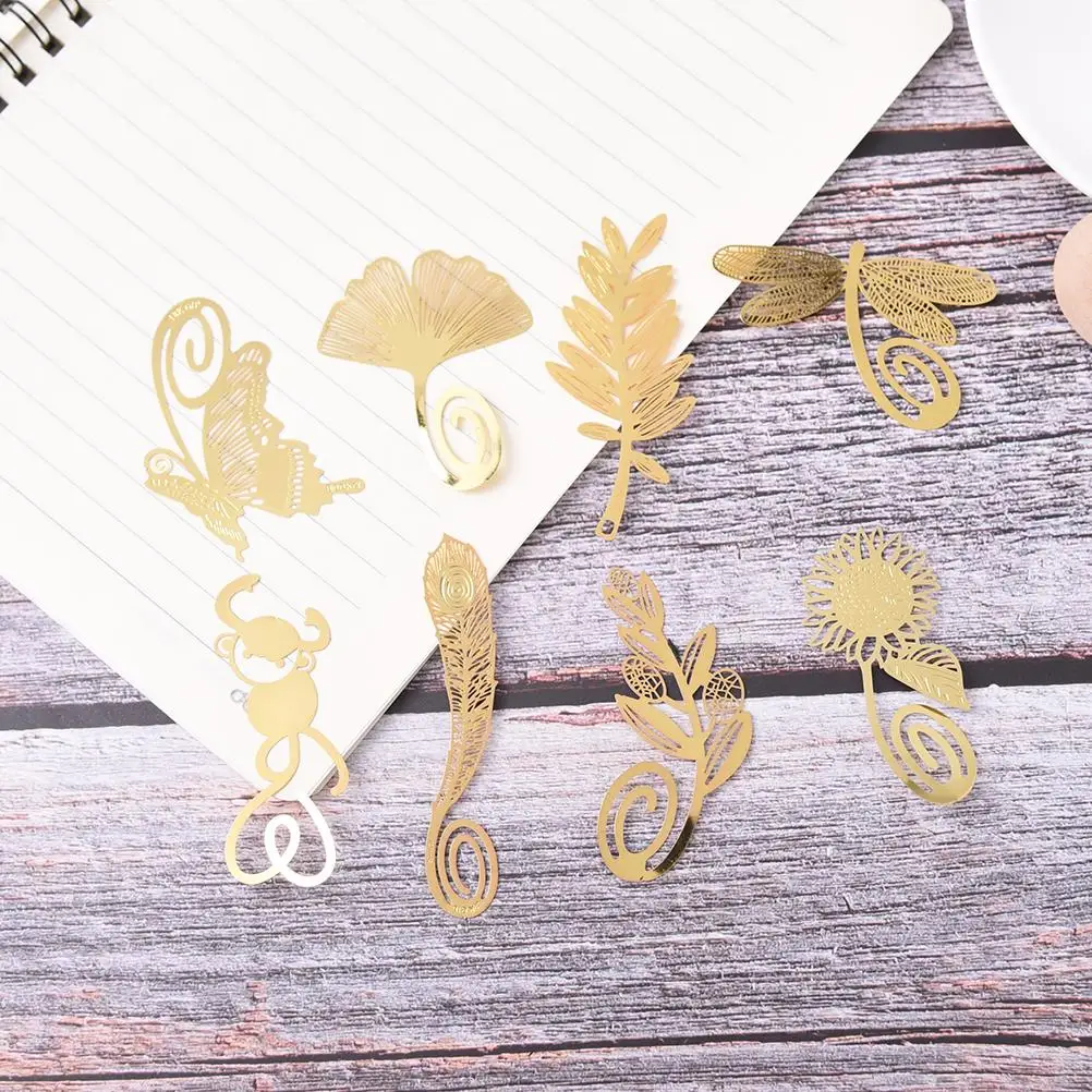 Золотые металлические закладки для книги Винтаж цветы страница клип канцелярские аксессуары Школьные принадлежности подарок