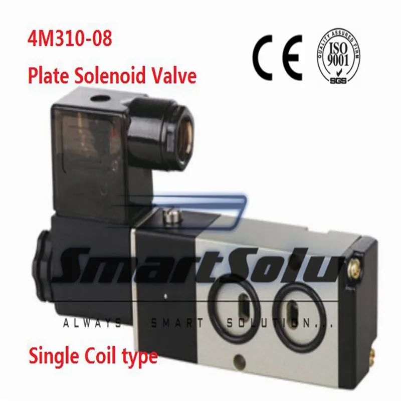 

Free shippingAir operated solenoid valve plate mounting 4M310-08 Port 1/4 inch 110V AC 5 way control valve pneumatic single coil