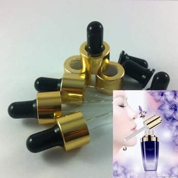 

Free shipping gold ring black latex head dropper cap for 5ml-100ml essential oil bottles