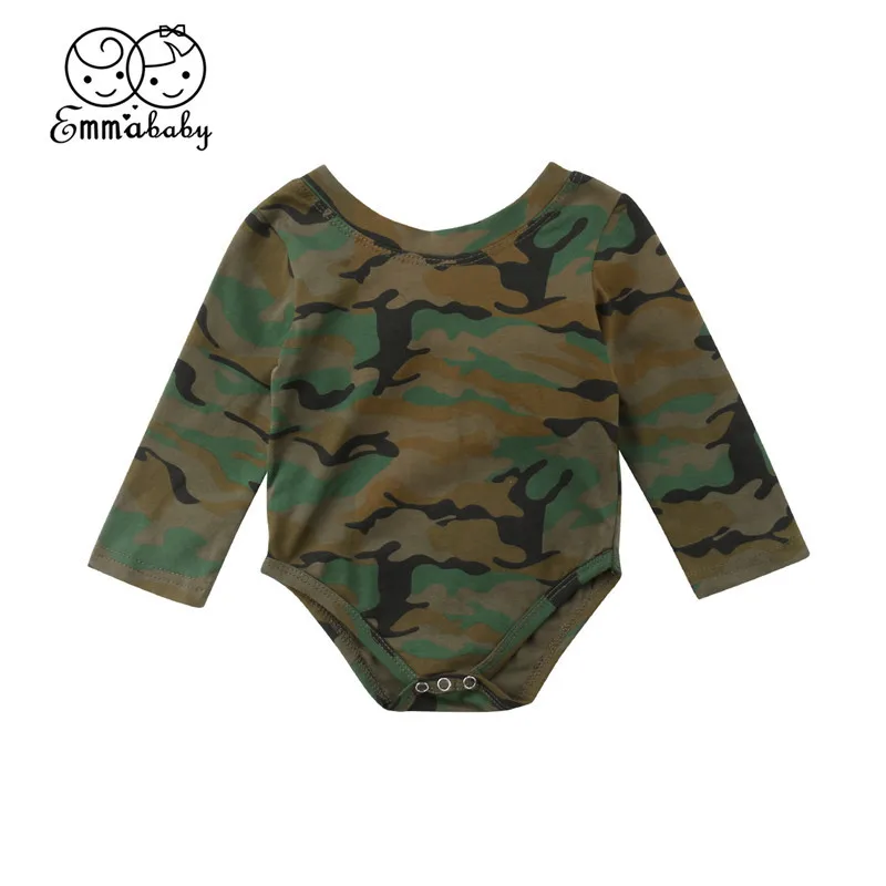 Emmababy Camouflage Newborn Kids Baby Girl bodysuit cotton girls cotton