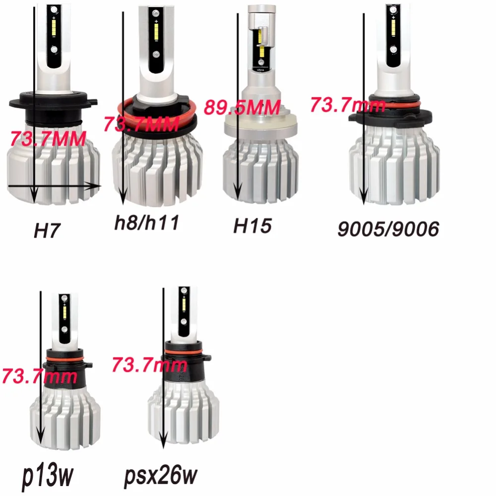 1 комплект 50 Вт H15 светодиодный автомобилей головной светильник H4/HB2/9003 высокое/низкая флип светодиодный 9005 9006 H7 H8 H11 безвентиляторный светодиодный Automoibles 7600LM 6000k светильник