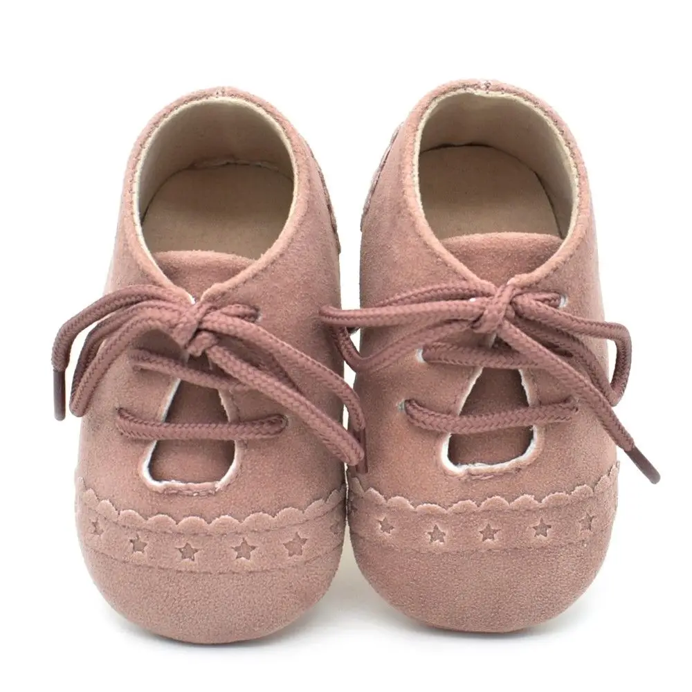 Новые брендовые Детские ботиночки для новорожденных и малышей, мягкая подошва для мальчиков и девочек, милые Мокасины, повседневная обувь с цветочным рисунком для малышей 0-18 месяцев - Цвет: Light purple