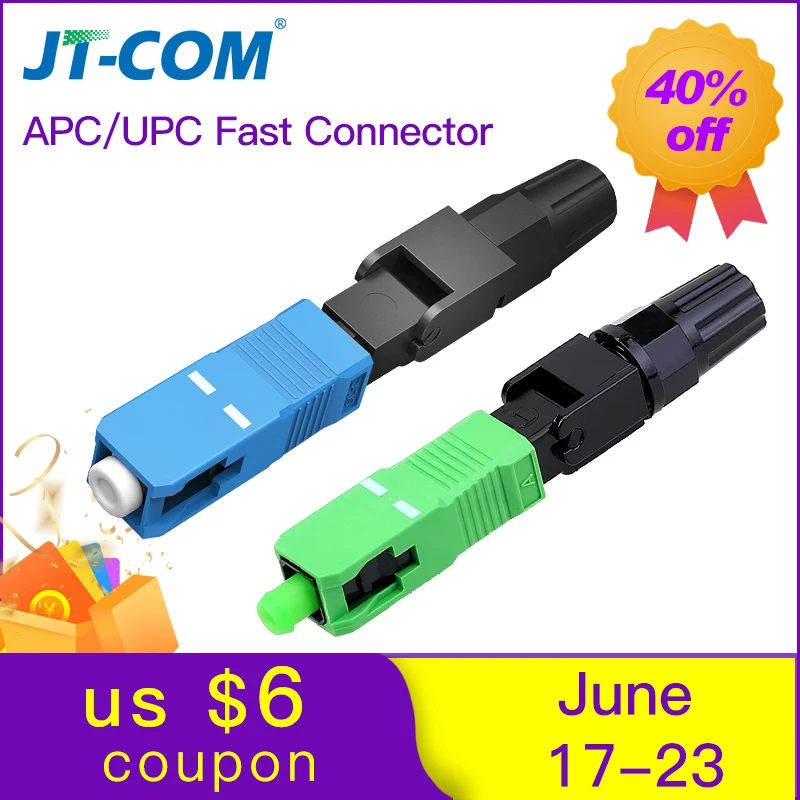 

100pcs SC APC Fast Connector SC UPC Fiber Optic FTTH Quick Cable Connector Optical Adapter SC-SC Coupler 200 PCS Free Shipping
