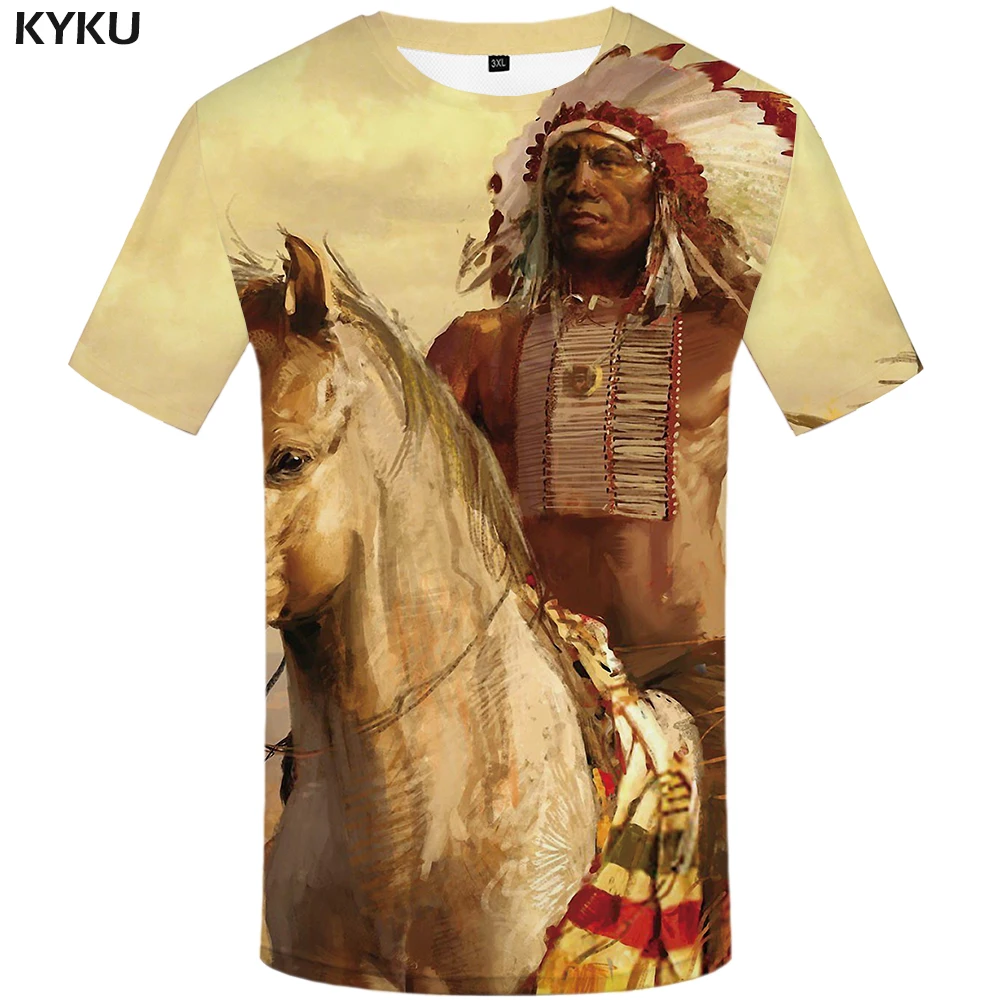 KYKU Horse Футболка мужская белая индийская футболка 3d принт с животными футболка в стиле хип-хоп забавная Летняя мужская одежда в стиле аниме уличная одежда Топ