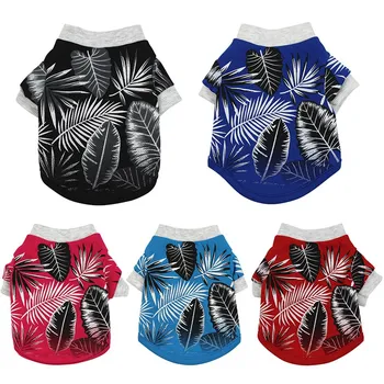

Pet Summer Leaves Printed Shirt Dogs Short Sleeve Puppy Vest Pets Clothing For Dog Pet Products Roupa Cachorro