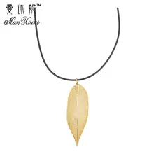 Уникальное Очаровательное ожерелье s для женщин, хорошее ювелирное изделие, массивное ожерелье Макси-воротник, Длинная цепочка, ожерелье из натурального настоящего листа, мода