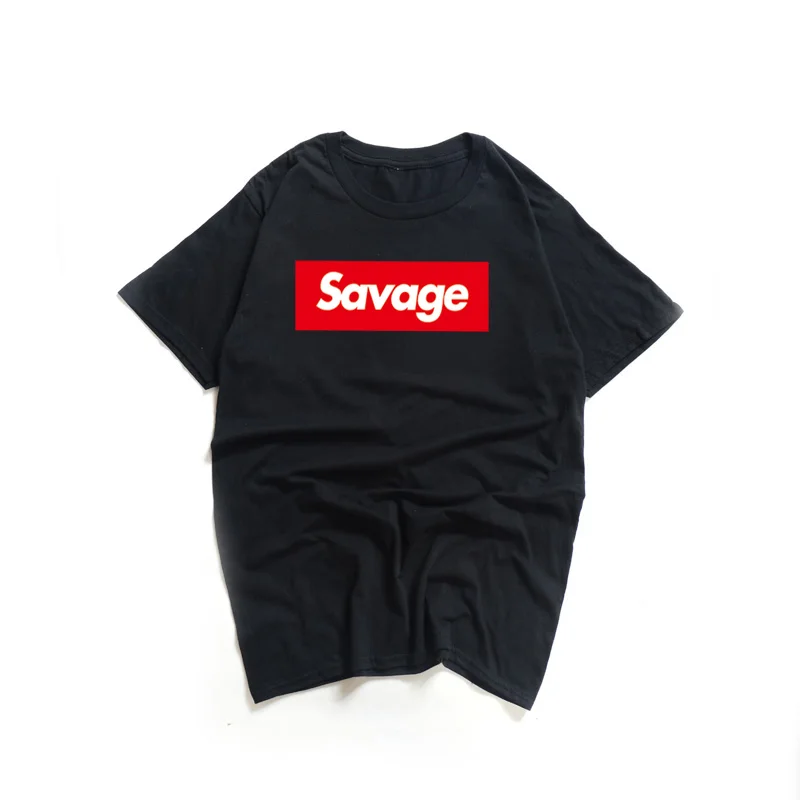 

21 Savage Hip Hop Men T Shirt Red Opps Swag Rapper Savage Letter Print Box Logo Fashion T-Shirts Round Collar Trasher Tee Tops
