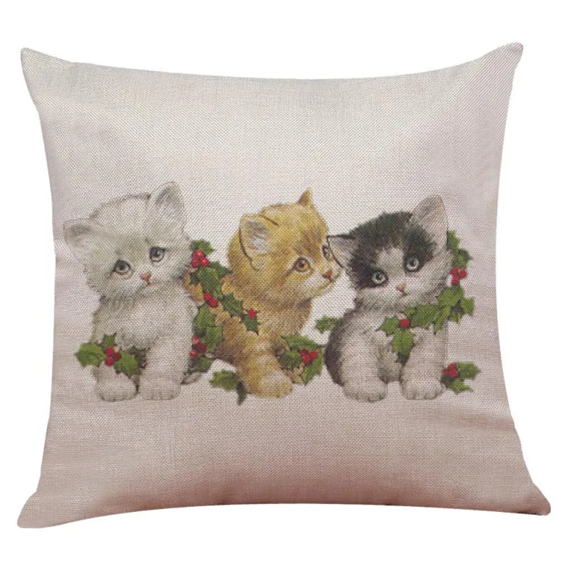 New Christmas Cotton Linen Pillow Case Sofa Cushion Cover Home Decor06