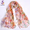 Pink Orange Silk Scarf 2016 New Design Long Female Scarves Printed 170*105cm Spring Autumn Fashion Accessories Women Silk Scarf 3