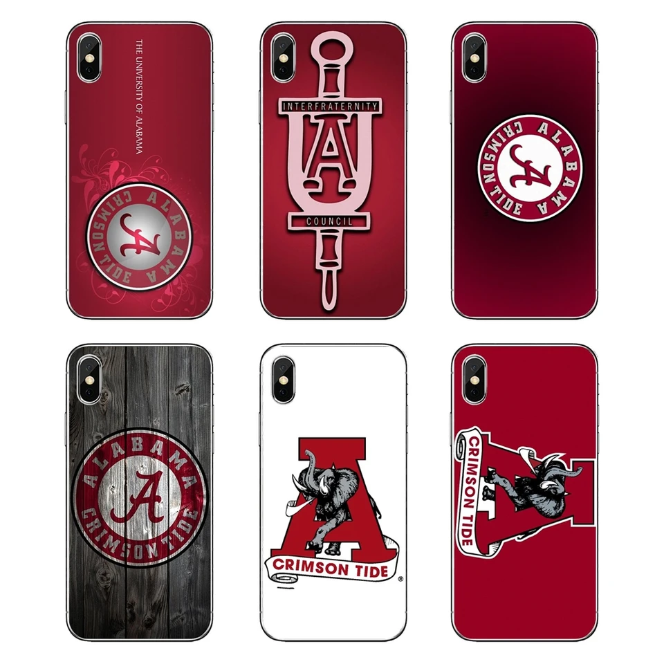 Silicone Skin Cover Alabama Crimson Roll Tide Elephant Face Logo For Ipod Touch Iphone 4 4s 5 5s 5c Se 6 6s 7 8 X Xr Xs Plus Max Half Wrapped Cases Aliexpress