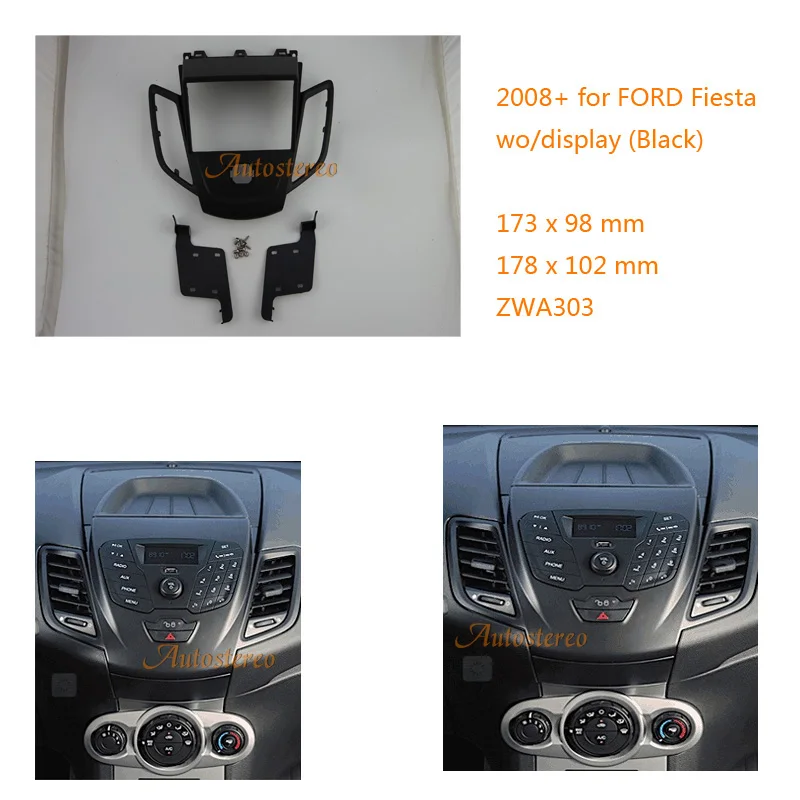 Автомобильная магнитола, комплект мультимедийной рамы для Ford Fiesta 2008+ Facia Dash CD, стерео панель, монтажная установка, комплект отделки лица