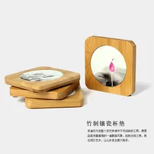 4 шт. Костюмы бамбуковые чашки подушки кунг-фу Чай церемонии Интимные аксессуары изысканный бамбука фарфор в сочетании Творческий Craft