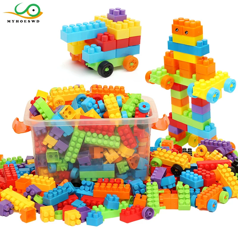 MYHOESWD Puzzle Blocks Construction Toys Baby Enlighten Assembly Building Blocks Toys Kids Educational DIY Plastic Technic Brick