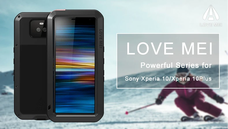 Брендовый чехол Love Mei для sony Xperia 1 10 Plus, металлический чехол для телефона sony Xperia 10 Plus, противоударный чехол, прочный Чехол